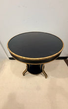Load image into Gallery viewer, Round Black Occasional Table with Gold Detailing
