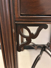 Load image into Gallery viewer, Vintage One Drawer Chippendale End Table with Glass Top from Ethan Allen
