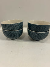 Load image into Gallery viewer, Four Blue &amp; White Bowls from Bloomingville Stoneware
