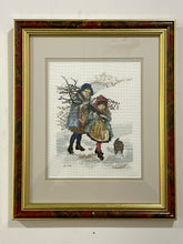 Load image into Gallery viewer, Framed Cross Stitch Winter Scene  II

