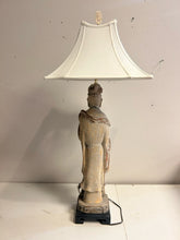 Load image into Gallery viewer, Chinese Gold Gilt Figural Lamp with  Carved Finial
