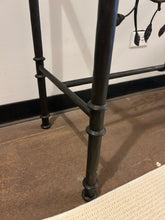 Load image into Gallery viewer, Glass Top Iron Base Console Table with  Tree of Life  Design
