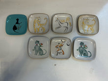 Load image into Gallery viewer, Set of 7 &quot;Menagerie&quot; Square Dishes from Glidden Pottery, signed

