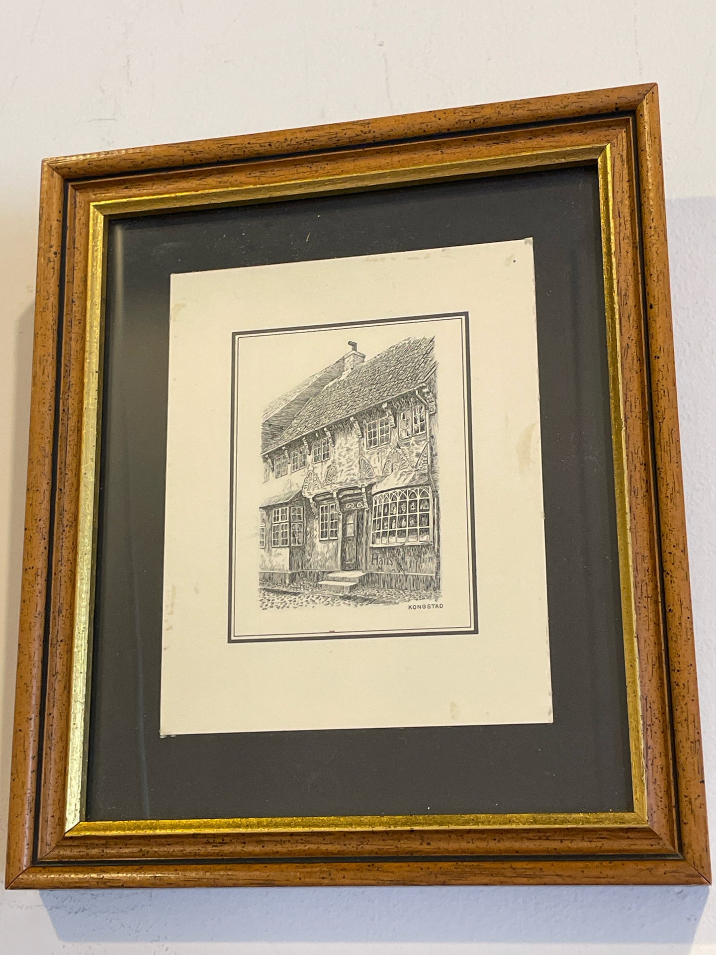 Vintage Framed  Kongstad Print IV