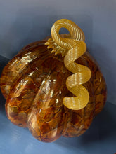 Load image into Gallery viewer, Set of 3 Brown Hand Crafted Pumpkins from Glass Eye Studio
