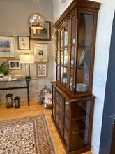 Load image into Gallery viewer, Two Piece Glass Front Display Cabinet from Crate &amp; Barrel
