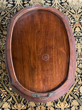 Load image into Gallery viewer, Vintage Occasional Table with Removable Glass Tray Top with  Brass Handles
