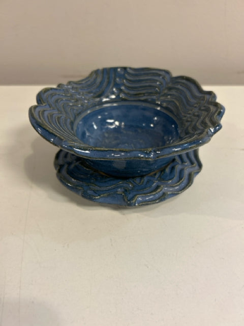 Pottery Plate & Shallow Bowl, signed