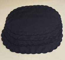 Load image into Gallery viewer, Four Navy Scalloped Edge Placemats
