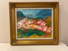 Load image into Gallery viewer, Original Pastel Under Glass of Village in Abruzzo Italy, signed
