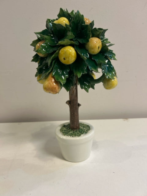 Porcelain Lemon and Pear Tree, made in Italy