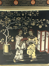 Load image into Gallery viewer, Vintage Tin Asian Motif Lamp
