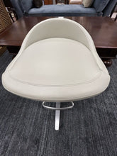Load image into Gallery viewer, Three Swivel Counter Stools with Metal Base &amp;  Foot Rest in Cream Faux Leather Vinyl from Cumberland
