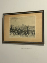 Load image into Gallery viewer, Framed Etching View of Prague Czech Republic, signed
