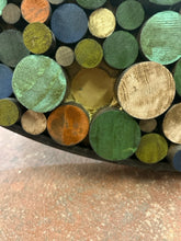 Load image into Gallery viewer, Round Mirror with Colorful Wood Circles
