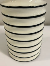 Load image into Gallery viewer, Tall Ceramic Striped Canister with Faceted Glass Finial
