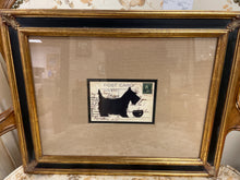 Load image into Gallery viewer, Framed Postcard of Scottish Terrier Overlay with Franklin Stamp
