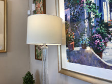 Load image into Gallery viewer, Pair of Flecked Glass Lamps with Silver Base
