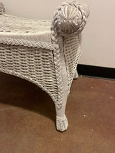 Load image into Gallery viewer, White Wicker Bench
