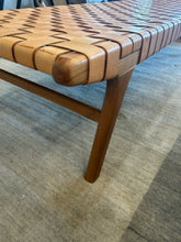 Load image into Gallery viewer, Teak Woven Leather Strap Bench/Coffee Table

