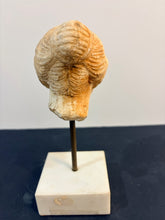 Load image into Gallery viewer, Vintage Carved Marble Roman Female Head on Marble Base

