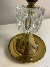 Load image into Gallery viewer, Pair of MCM Teak, Brass &amp; Crystal Table Lamps
