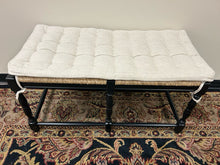 Load image into Gallery viewer, Dorchester Black Beechwood Bench with Hand Woven  Rush Seat &amp; Cushion from Ballard Design

