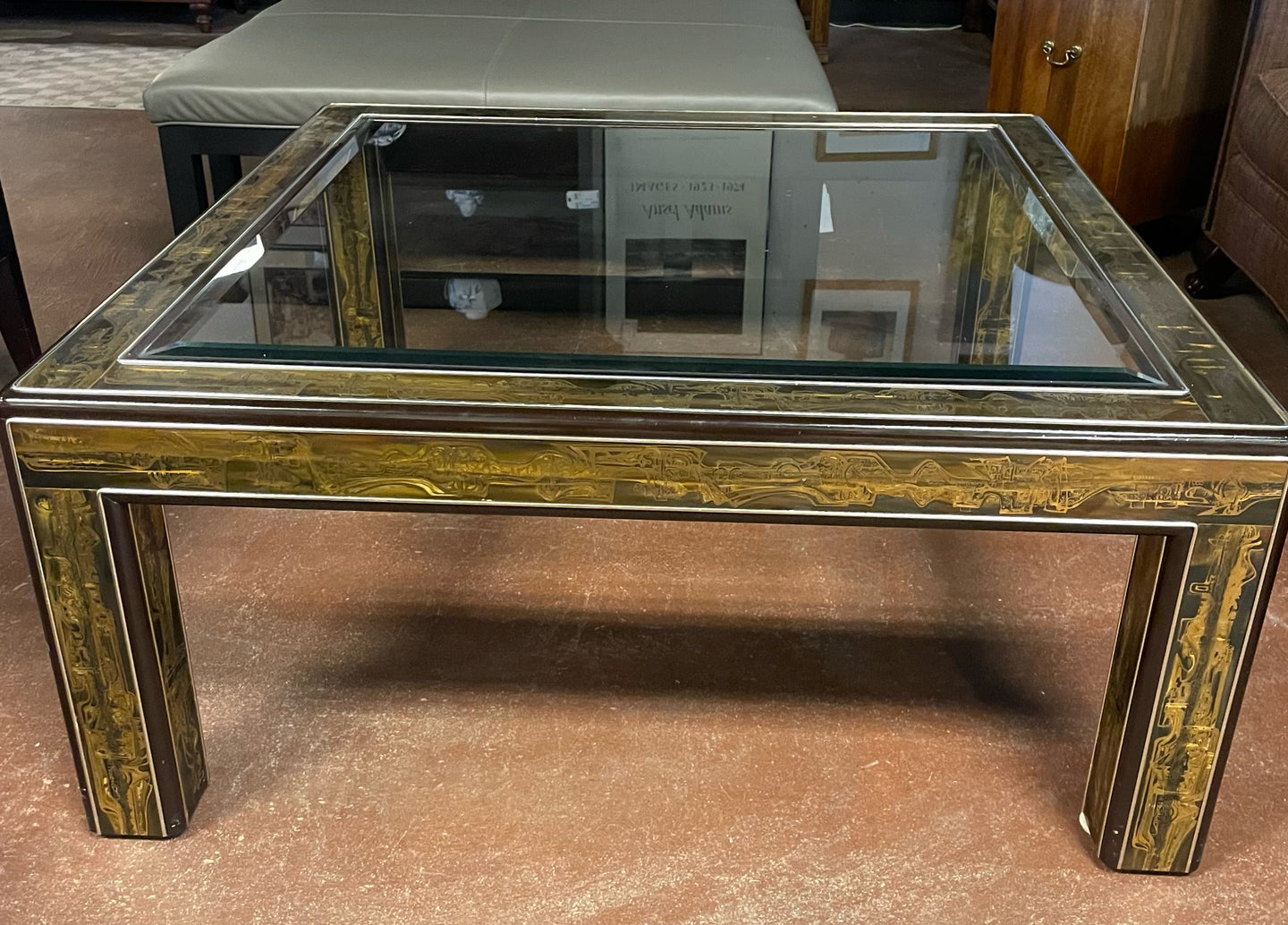 Mid-Century Modern Acid Etched Coffee Table from Bernhard Rhone