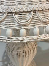 Load image into Gallery viewer, Pair of White Wicker Table Lamps
