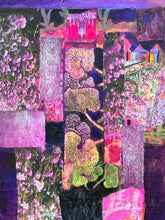 Load image into Gallery viewer, Original Acrylic "Three Chrysanthemums and Kimono" by Ian Baker Johnson, signed
