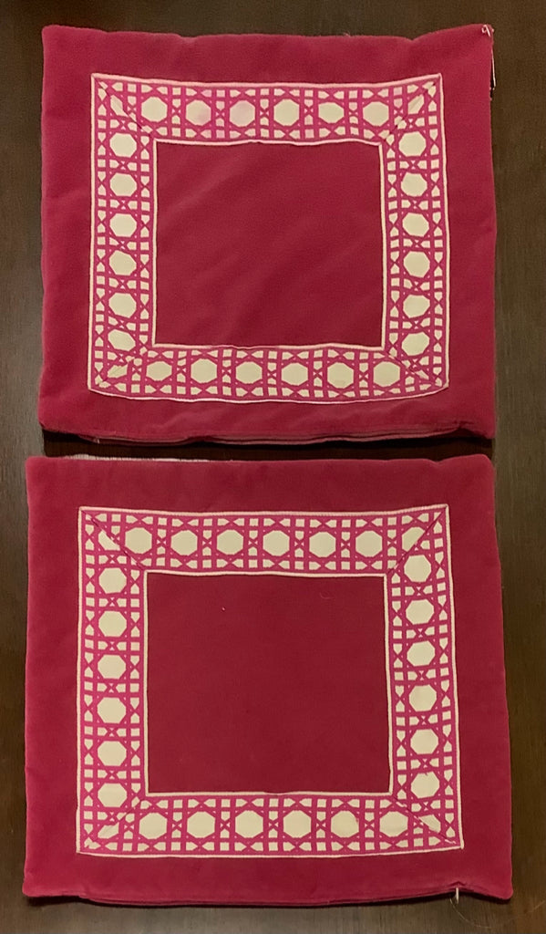Pair of Hot Pink Velvet Pillow Covers