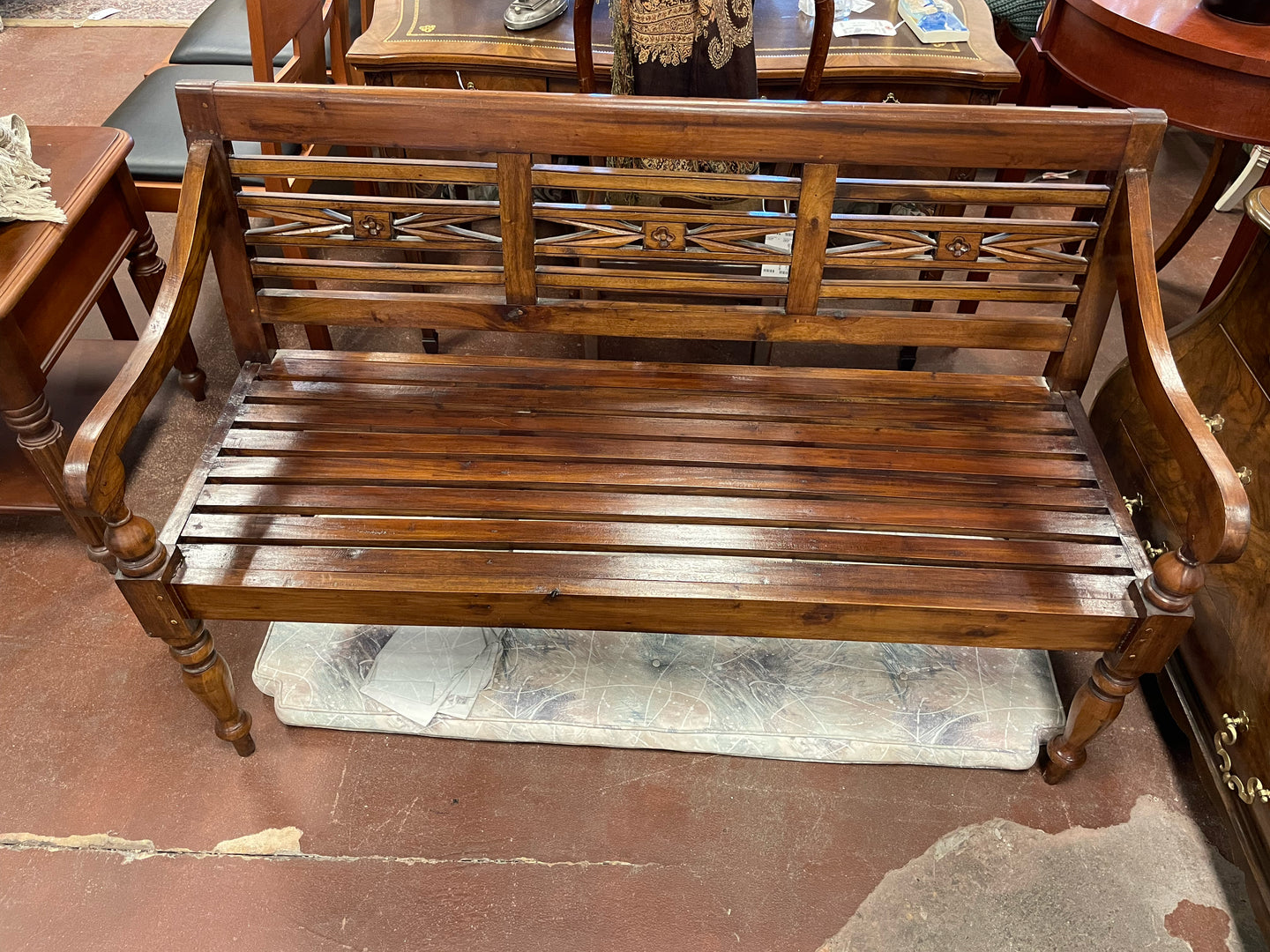 Wood Bench with Cushion