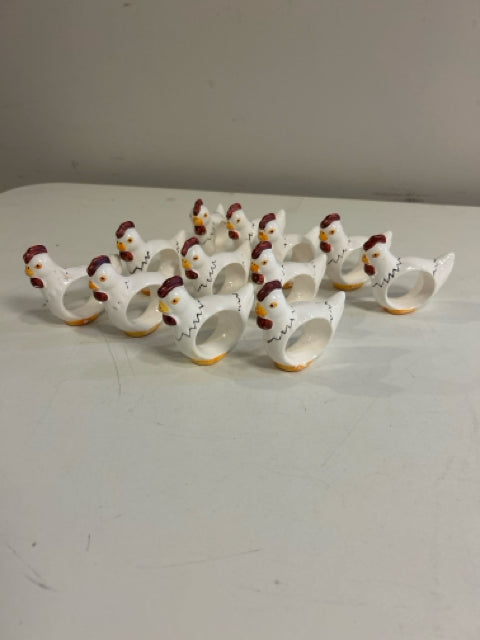 Twelve Turkey Napkin Rings