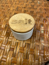 Load image into Gallery viewer, Small Wood + Marble Salt and Pepper Containers
