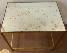 Load image into Gallery viewer, Speckled Mirror Top End Table on Metal Base from Ethan Allen
