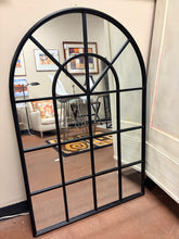 Load image into Gallery viewer, Large Metal Arched Window Pane Wall Mirror
