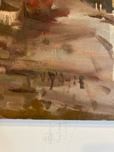 Load image into Gallery viewer, Vertical Vintage Oil of European Village Scene I, signed
