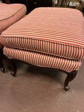 Load image into Gallery viewer, Striped Bergere Chair &amp; Ottoman from Sam Moore Furniture for La-Z-Boy
