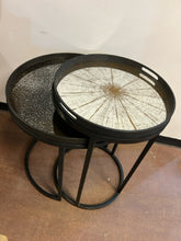 Load image into Gallery viewer, Round, Metal Nesting Tables with Removable Mirrored  Tray Tops from Arhaus
