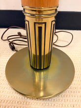 Load image into Gallery viewer, MCM Table Lamp with Wood and Brass Base from Stiffel
