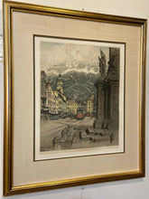 Load image into Gallery viewer, Framed Etching &quot;Innsbruck&quot; by Josef Eidenberger, signed
