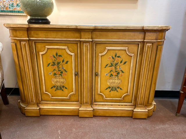 Dark Yellow, 2 Door Hand Painted Cabinet