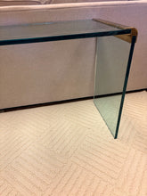 Load image into Gallery viewer, Heavy Glass &amp; Brass Console Table (3 separate pieces)
