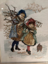 Load image into Gallery viewer, Framed Cross Stitch Winter Scene  II
