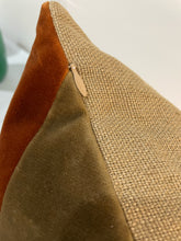 Load image into Gallery viewer, Velvet Chevron Pattern Pillow with Linen Backing
