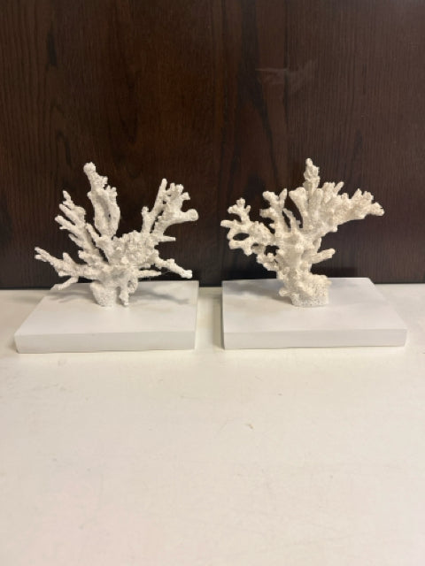 Pair of White Coral Decorative Wall Sconces