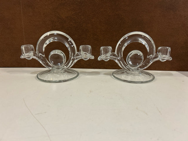 Pair of Double Art Deco Candleholders