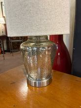 Load image into Gallery viewer, Mercury Glass Lamp with Tan Shade
