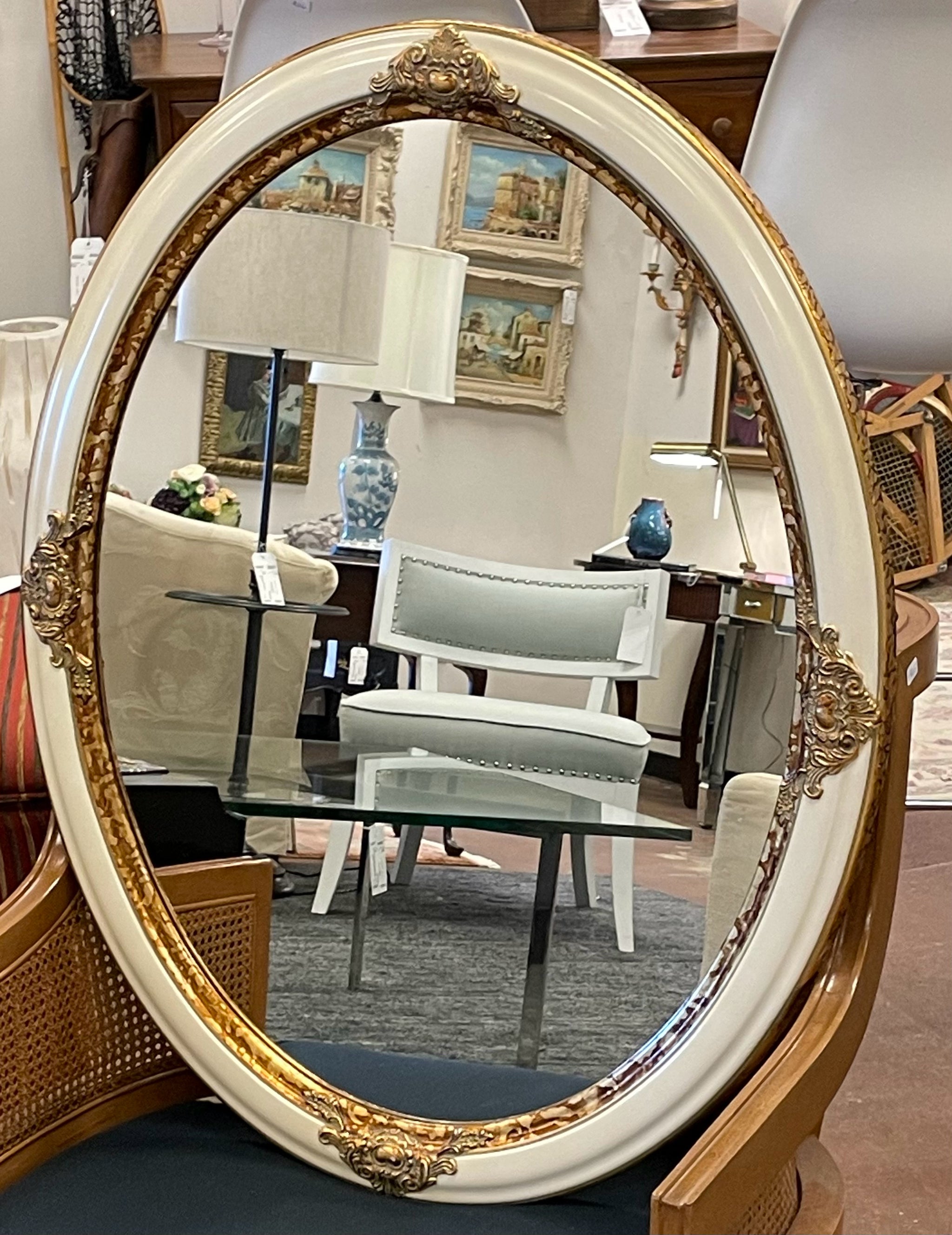 Shades of Light - Seaside Escape 2019 - Silver Knob Oval Mirror, image size:2048x2657