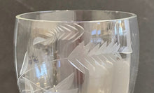 Load image into Gallery viewer, Five Vintage Art Deco Floral Etched Stemware on Cobalt Blue Base
